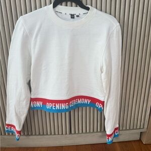 Opening Ceremony White Pullover with Red and Blue Accents